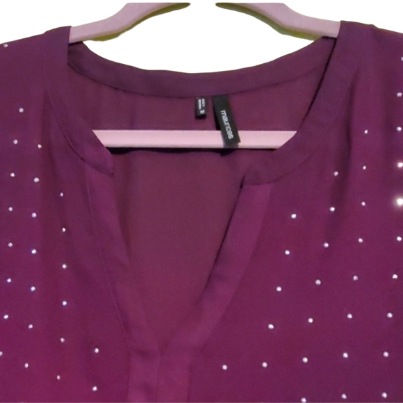 Maurices Wine color semi sheer blouse. - Picture 5 of 6